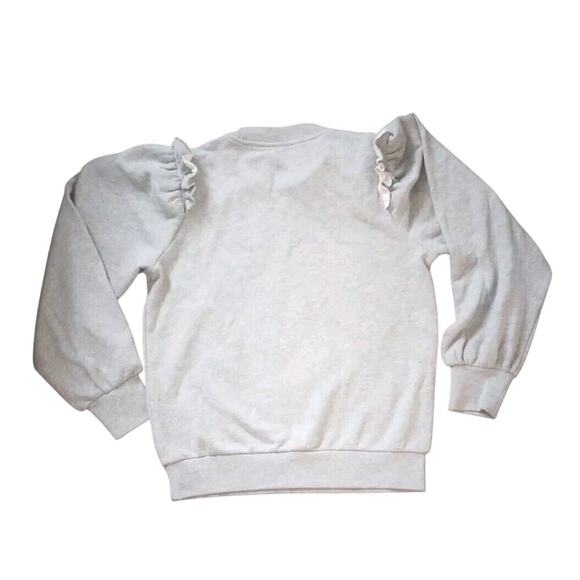 7 for all mankind womens sweatshirt size XS Gray ruffle Puff Sleeve Retail $178 - Picture 2 of 8